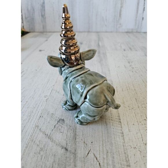 Goebel rhino unicorn animal world figurine ceramic vintage statue unique mythica - Picture 4 of 8
